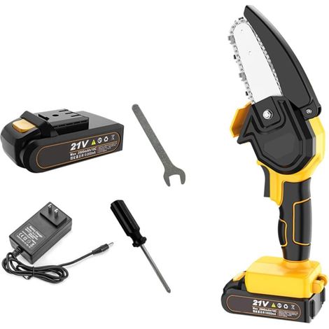 Mini-akku-kettensäge, 4-zoll-21v-akku-elektro-astschere, Einstellbare Schnittgeschwindigkeit (nur Ein Akku Erforderlich)