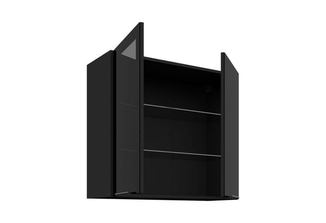 Küchen-Preisbombe Glashängeschrank 80 Küche SIENA Schwarz Küchenzeile Küchenblock Einbauküche