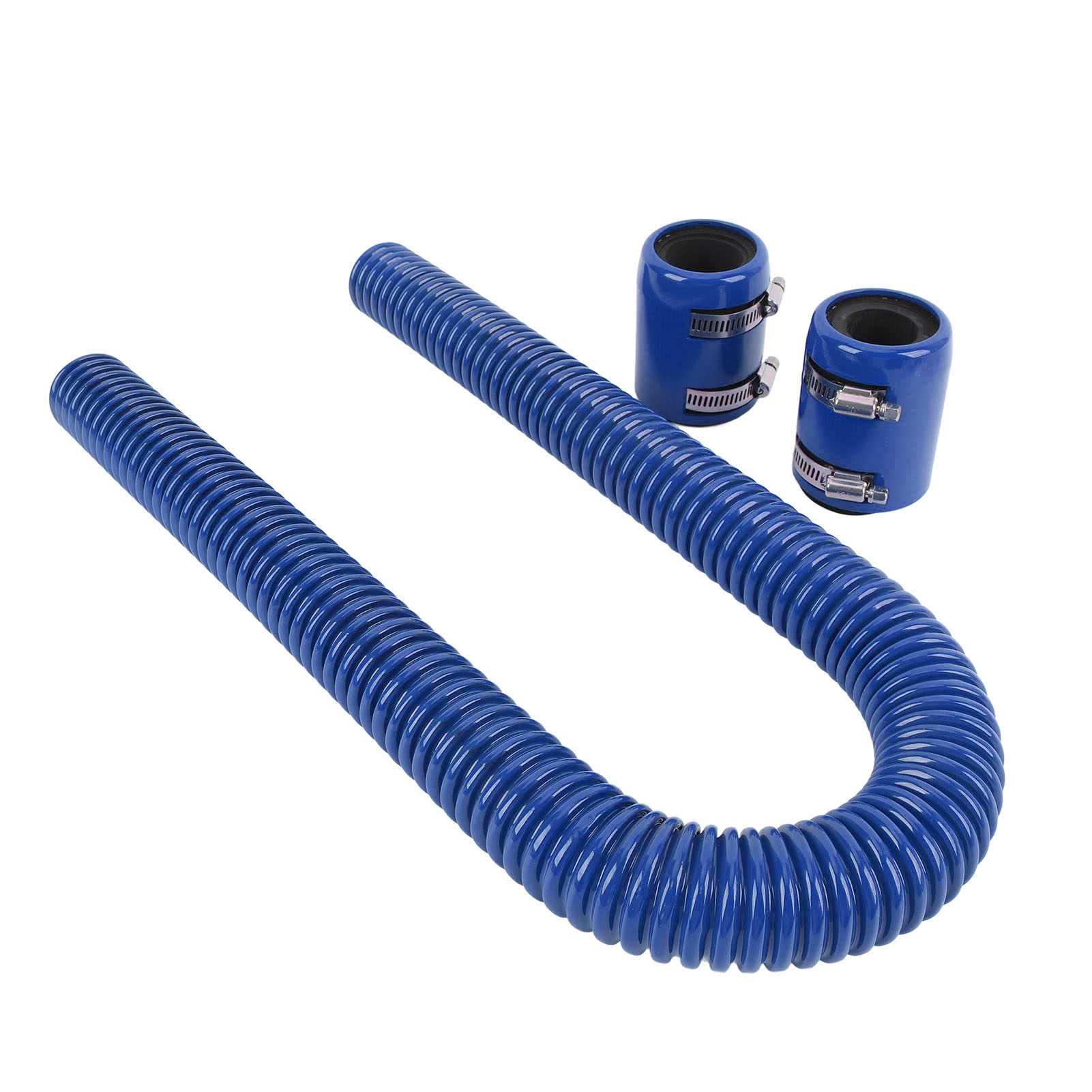 36" (91 Cm) Edelstahl-kühlerschlauch-set Mit Billet-aluminium-klemmen, Universal-kühlmittelschlauch, Blau.