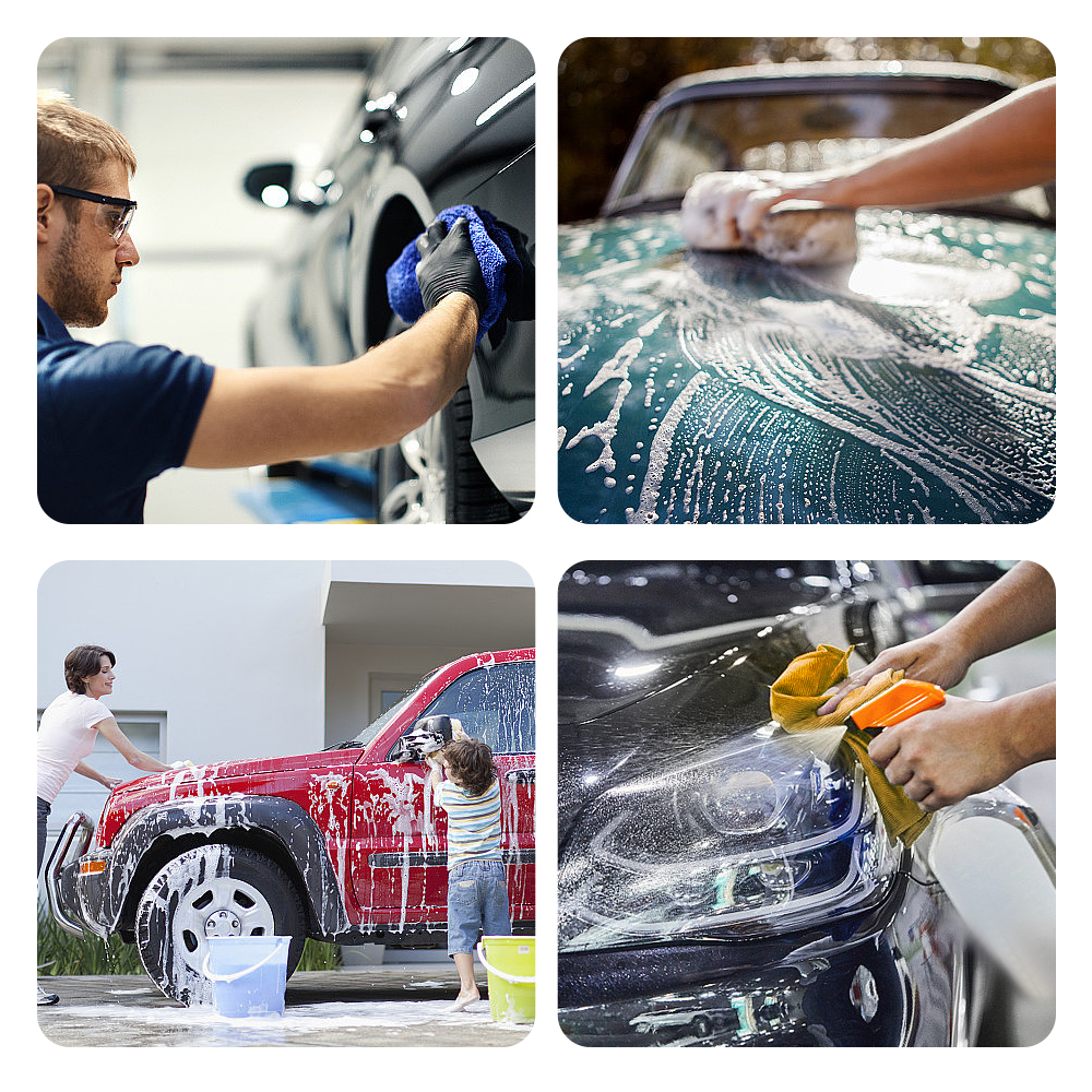 Autowasch-reinigungsset, 9-teilig, Handschuhe/handtücher/tücher/applikatorpads/schwämme/felgenbürsten Zum Waschen.