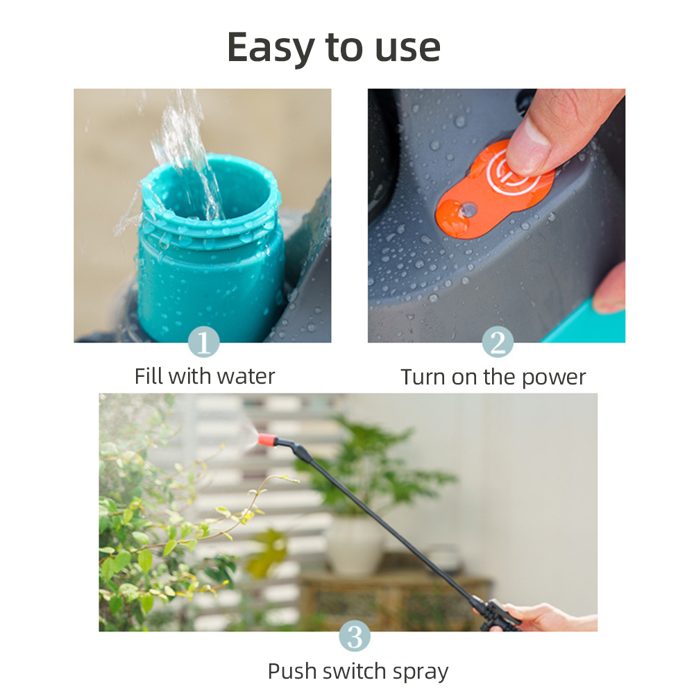 Elektrische Gartenspritze Mit 2 Gallonen Fassungsvermögen, 2-modus-düse, Eingebautem 2600mah Akku, Verstellbarer Schulterpumpe Und Automatischer Sprühsperre Für Rasen, Terrasse Und Reinigung.