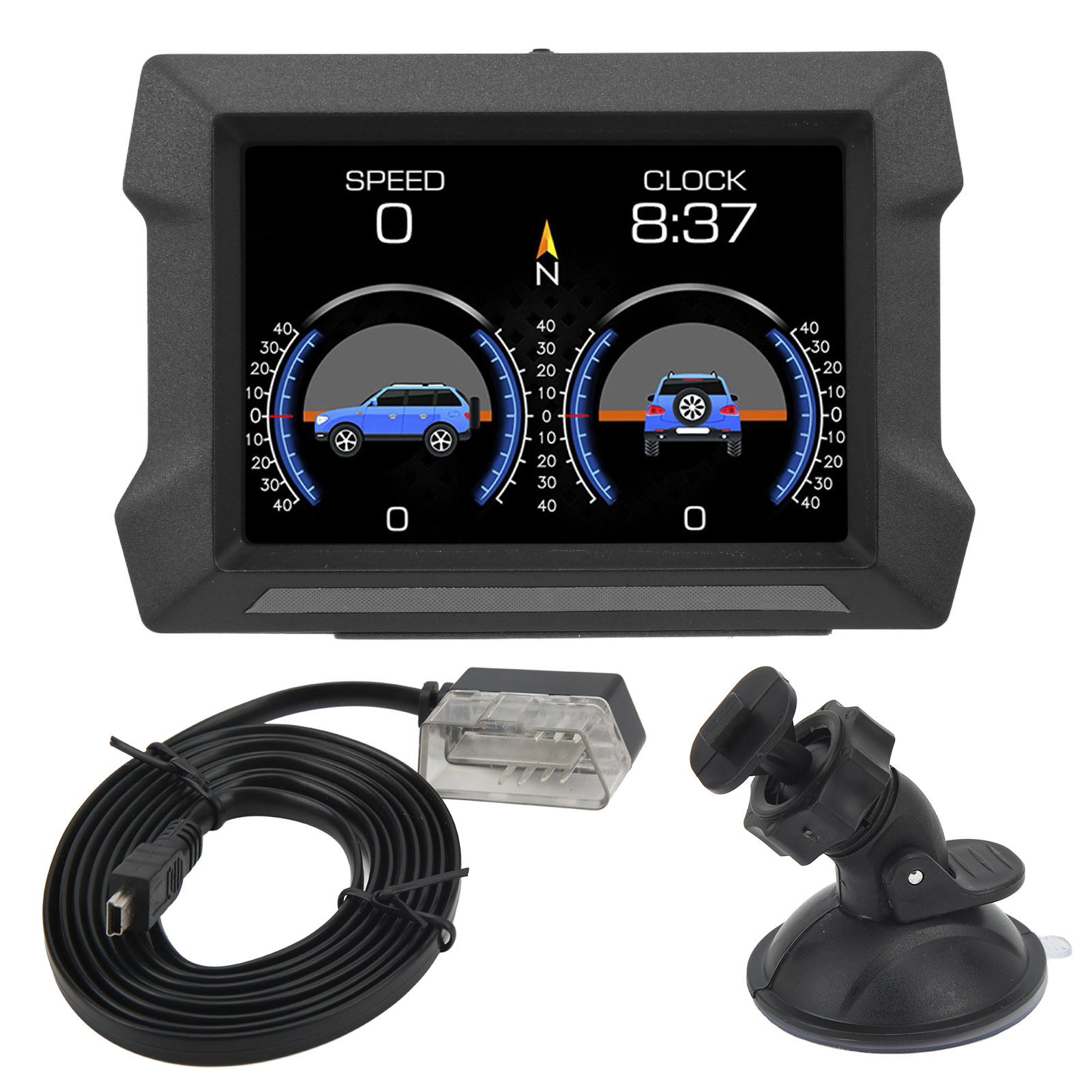Universelles Obd2 Gps Hud-display Für Autos Mit Steigungsmesser Und Geschwindigkeitswarnung.