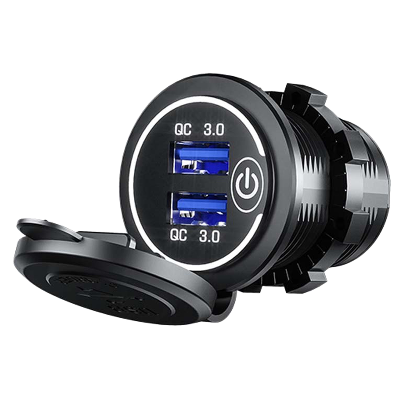 Qc3.0 Multi-port Usb-autoladegerät, Schnelllade-zigarettenanzünderadapter Für Wohnmobil, Boot, Motorrad, Weißes Licht.