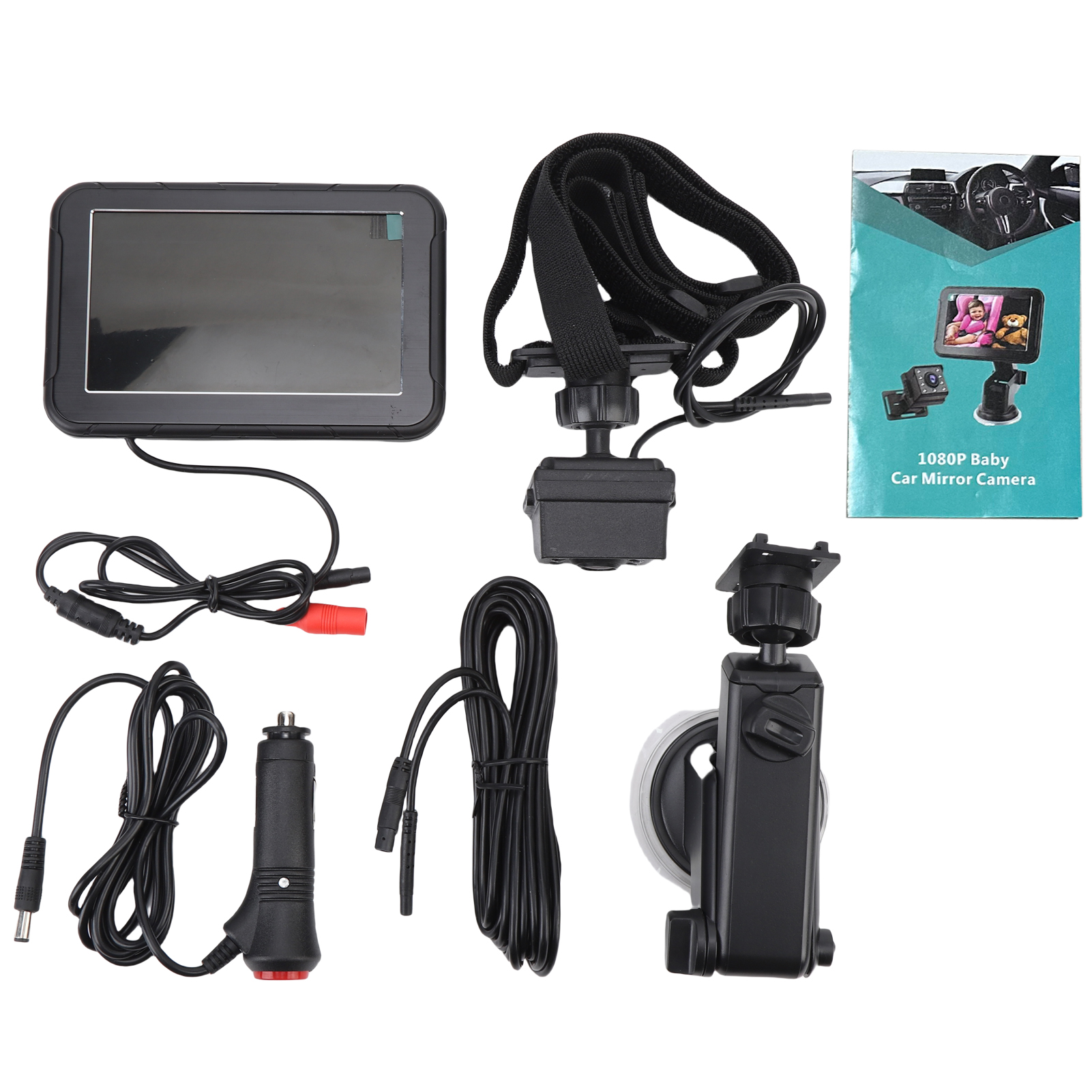 1080p Baby-autokamera, 5-zoll-monitor Mit Infrarot-nachtsicht Und 150° Weitwinkel, 360° Drehbarer Rückspiegel Für Babys, Kleinkinder Und Kinder.