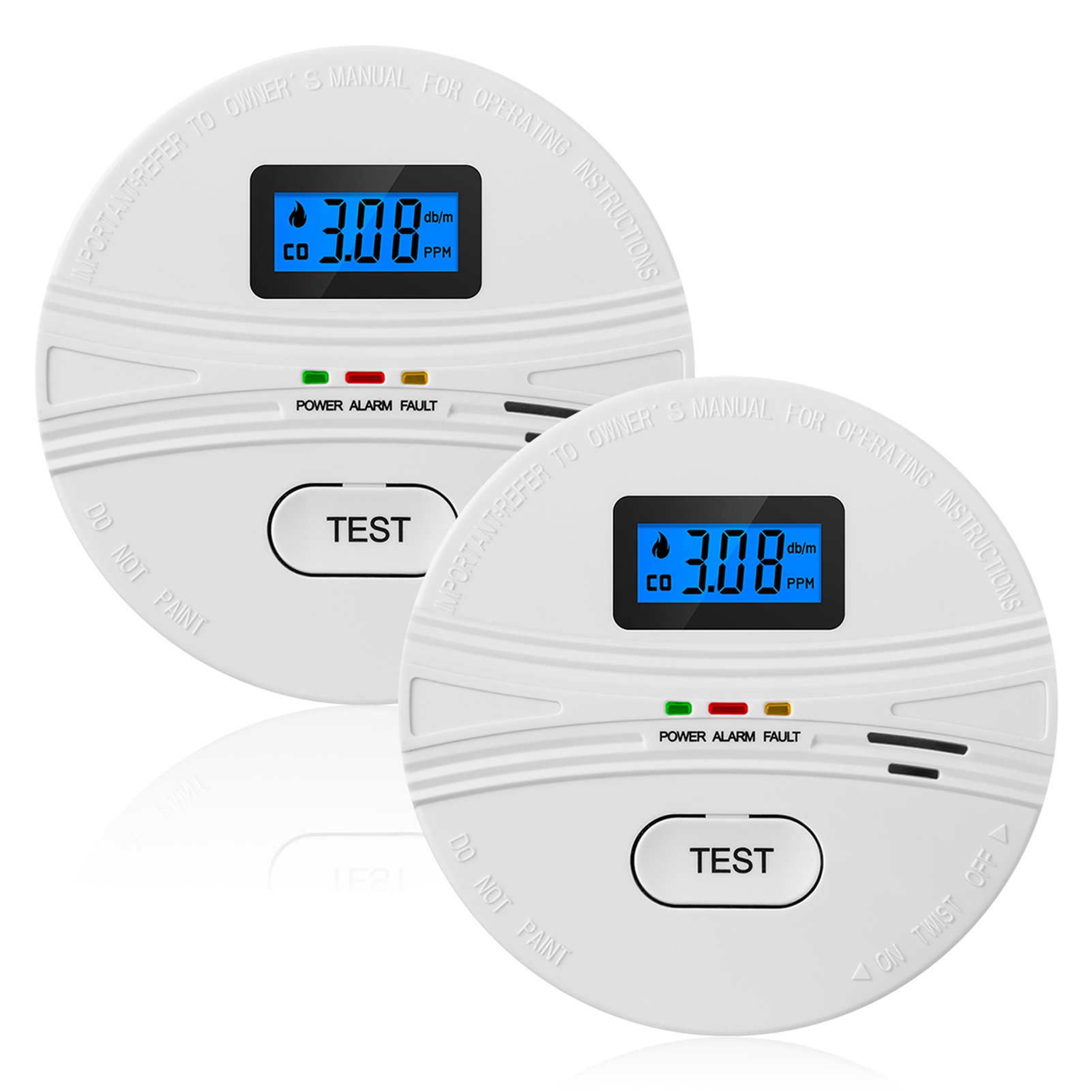 Rauch- Und Kohlenmonoxidmelder, 2er-pack. Batteriebetriebene 2-in-1-rauch- Und Co-melder Mit Testtaste, Akustischem Alarm Und Lcd-digitalanzeige. Tragbarer Rauch- Und Kohlenmonoxidmelder Für Zuhause,