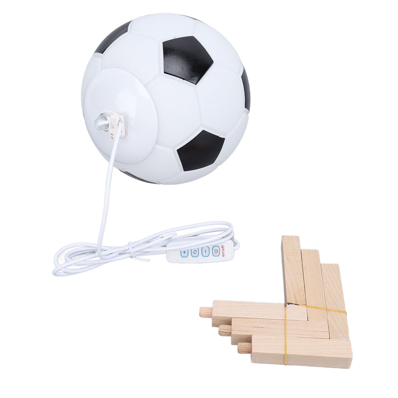 Fußball-nachtlicht Mit Holzständer, Verstellbarem 3d-licht Und 3 Farbtemperatureinstellungen, Ideal Für Jungen Und Mädchen, Die Fußball Lieben.