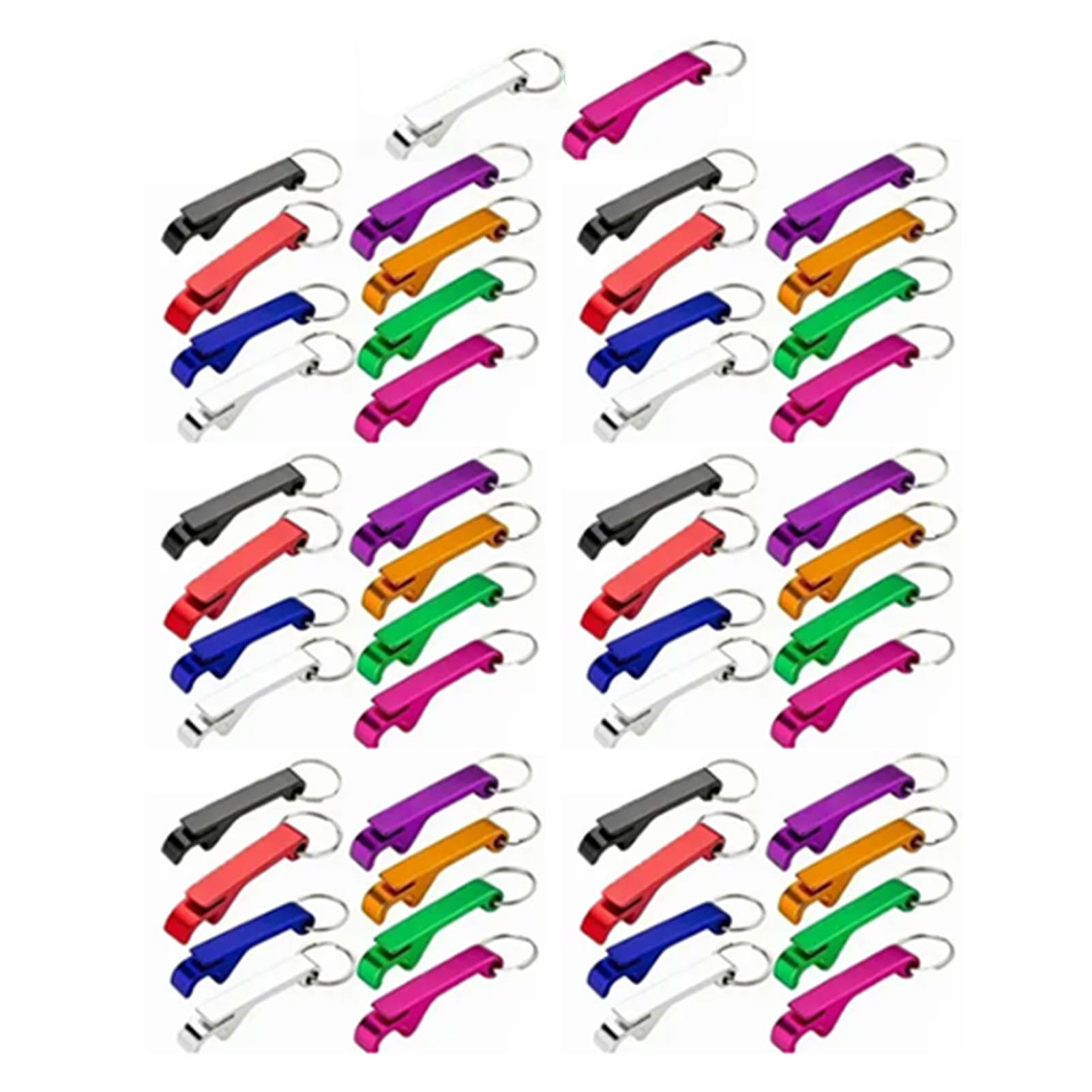 Flaschenöffner-schlüsselanhänger Aus Aluminiumlegierung, Mini-bierdosenetui, Buntes Metall, 50-teiliges Set