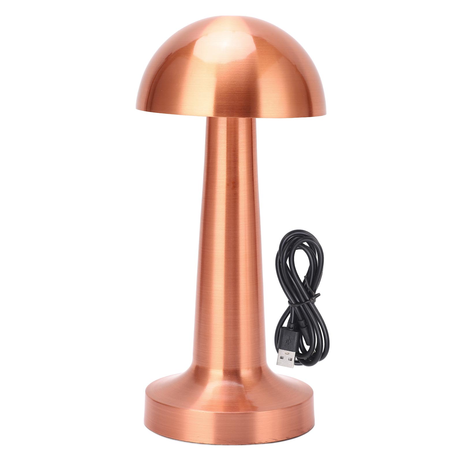 Kabellose Pilz-tischlampe, Usb-aufladbar, 3 Farben Einstellbar, Variable Helligkeit, Metall, Niedliche Nachttischlampe Für Kinder, Stillzimmer, Kinderzimmer, Roségold