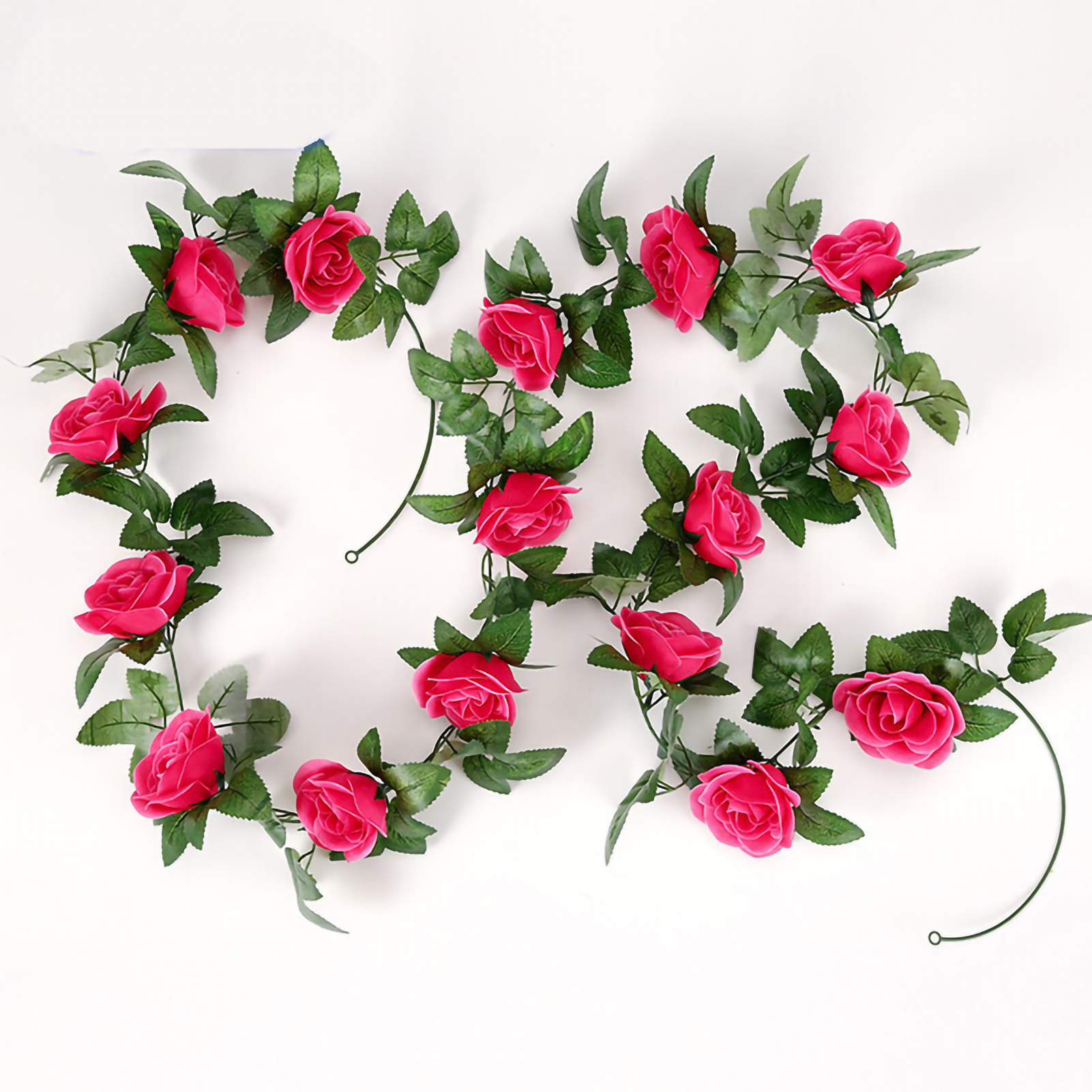 2,40 Meter Künstliche Rosengirlande, Künstliche Blumen, Hängender Efeu Für Hochzeiten, Rot