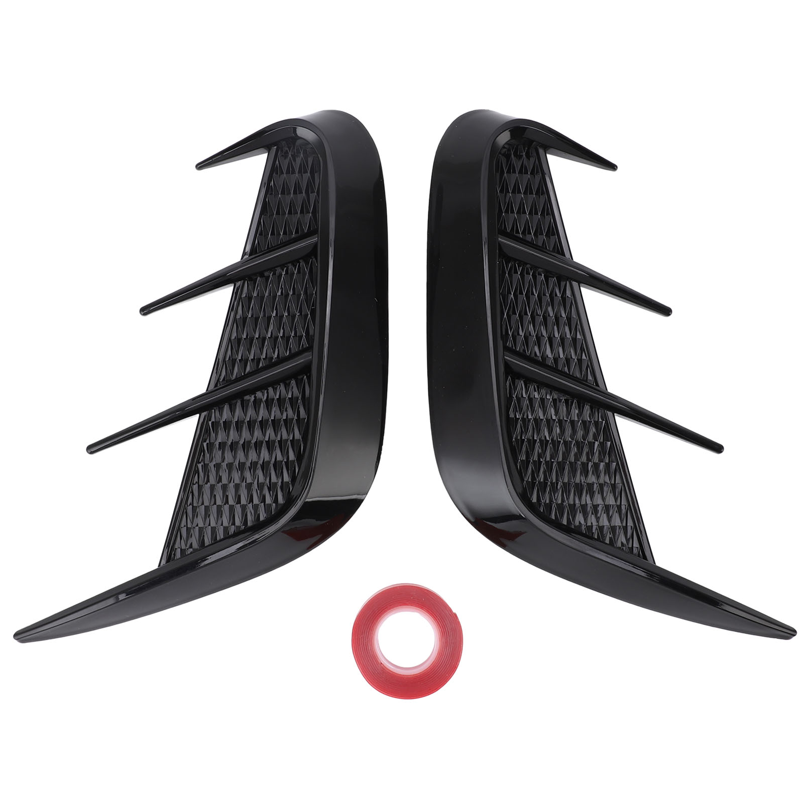 1 Paar Universelle Seitliche Lüftungsgitter-abdeckungsaufkleber, Links Und Rechts, Blinker-lüftungsgitterabdeckungen Für E90-serie, Glänzend Schwarz.