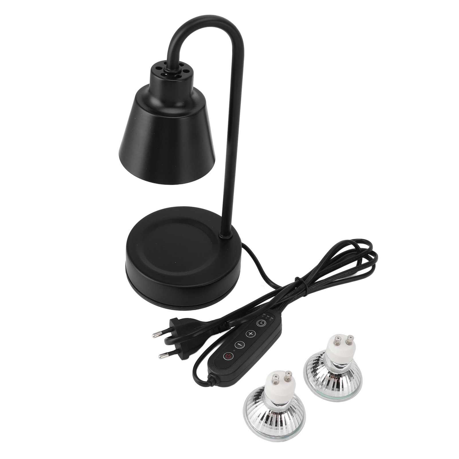 Elektrische Kerzenlampe Mit Timer, 50w Dimmbar, Vintage-stil, Aromatherapie-wachsschmelzlampe, 2 Glühbirnen, Schwarzer Eu-stecker, 220v.