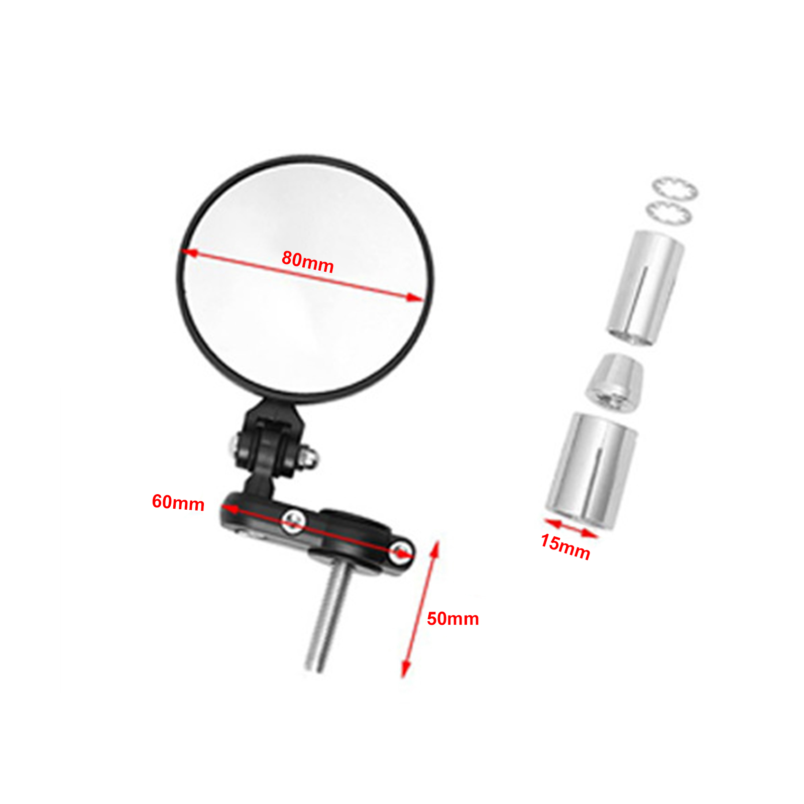 Universelle Motorrad-rückspiegel, Runde, Klappbare Seitenspiegel Mit 3 Zoll Durchmesser Für 22-mm-lenker.
