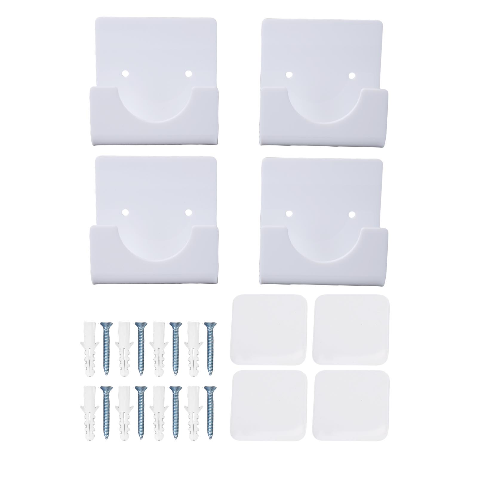 4 Transparente Acryl-duschvorhangstangenhalter, Selbstklebende Duschvorhangclips, Weiße Spannhalterungen