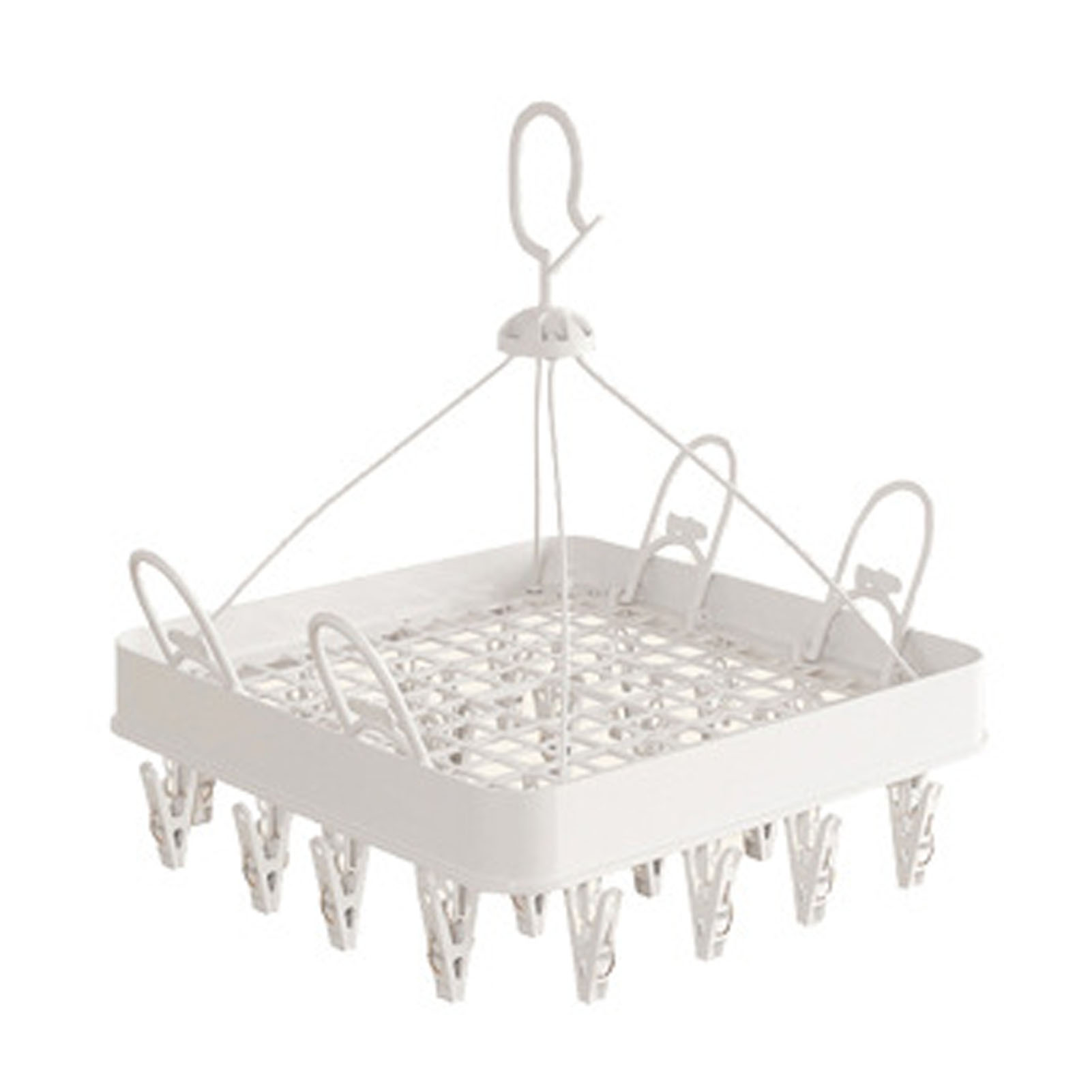 Kleiderbügel Mit Clips Und Abflusssystem Für Den Heimgebrauch, Wäscheständer Mit Mehreren Clips, Unterwäschebügel, Weißer Quadratischer Kleiderbügel