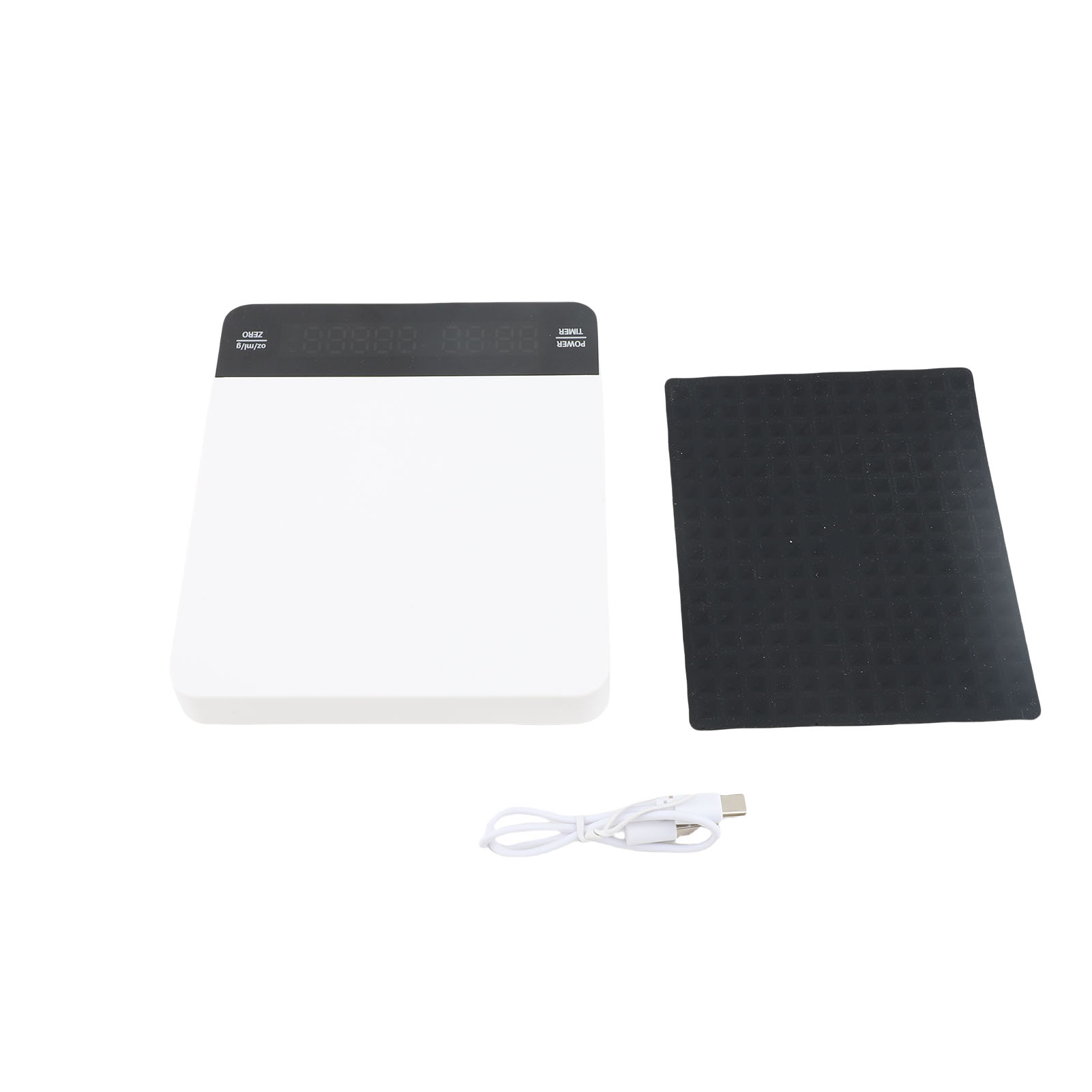 Kaffeewaage Mit Timer, 0,1 G Genauigkeit, 3 Kg Kapazität, Dual-display, Wiederaufladbar, Für Zuhause Und Unterwegs, Weiß.