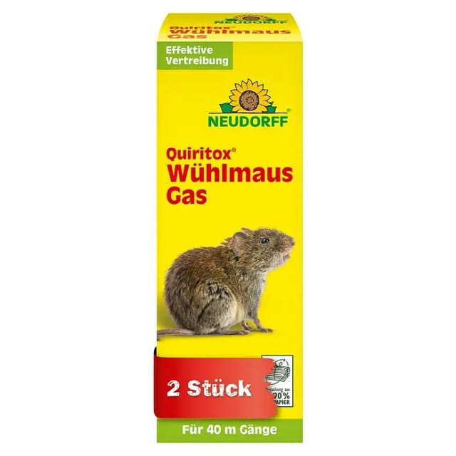 Neudorff Vergrämungsmittel Quiritox WühlmausGas Wühlmaus und Maulwurf einfach vertreiben 2 Stk., 2-St.