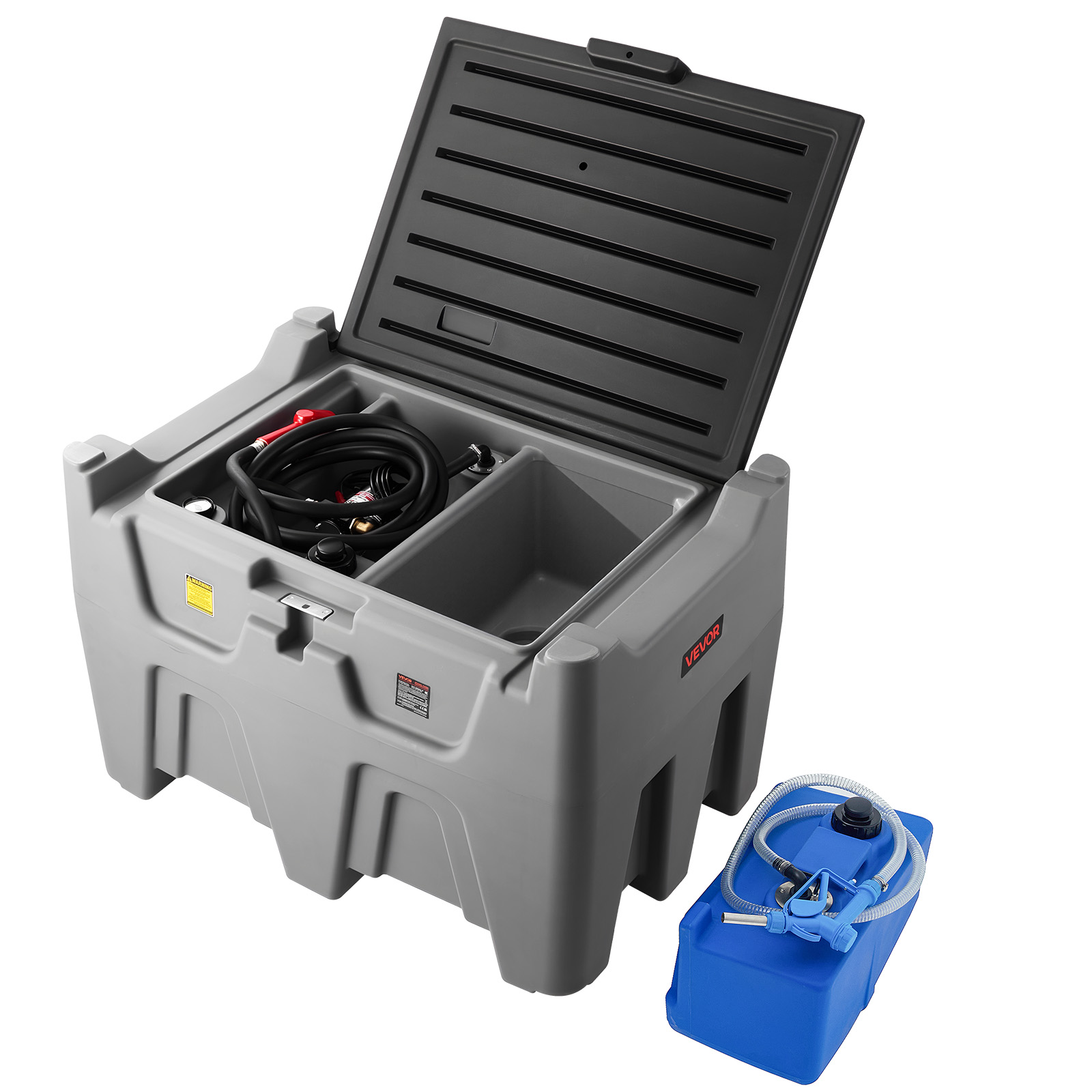 Vevor Tragbarer Dieseltank, Getrennter 401-l-diesel- & 30-l-def-lagertank, Kraftstofftransfertanks Mit Pumpe & 4-m-schlauch, 45 L/min Durchflussrate, Gaslagertanks Für Kraftstofftransport