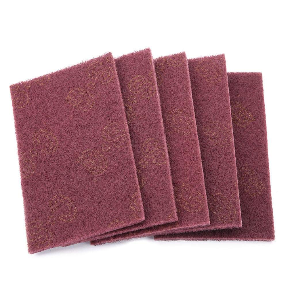 Packung Mit 5 Schleifschwämmen – Quadratisch, Nylon – Dünn, Rot – Professionell, Industriell
