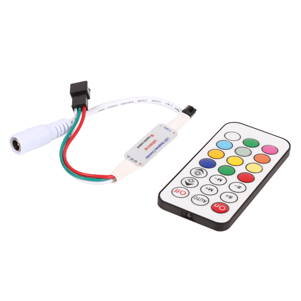 Mini-infrarot-fernbedienung Mit 21 Tasten – Led-controller – Für Ws2811/ws2812b-led-streifen – Dc 5–24 V