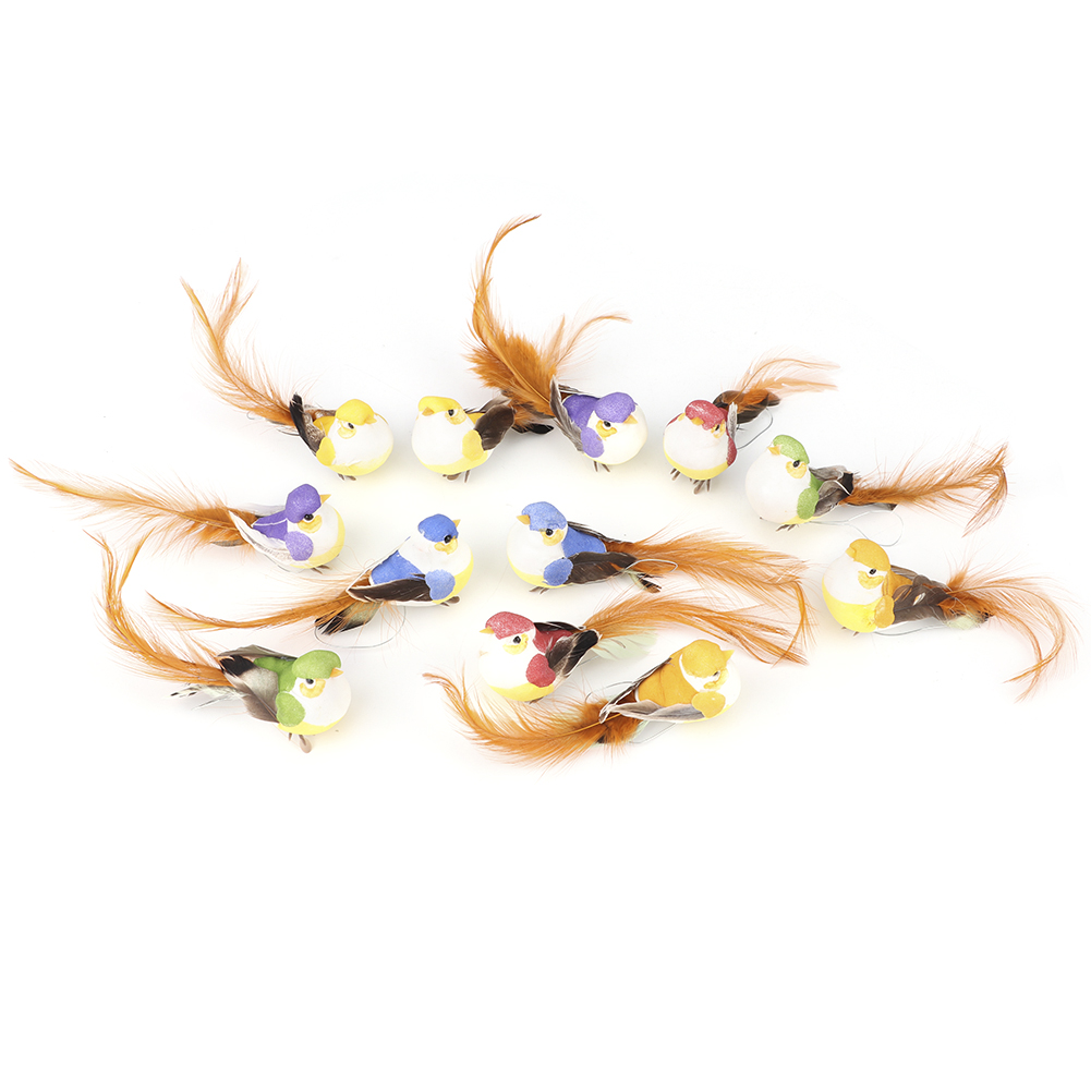 12 Wunderschöne Künstliche Vögel, Ideal Zum Basteln Von Baum- Und Pflanzendekorationen, Für Zuhause, Hochzeiten Und Gärten.