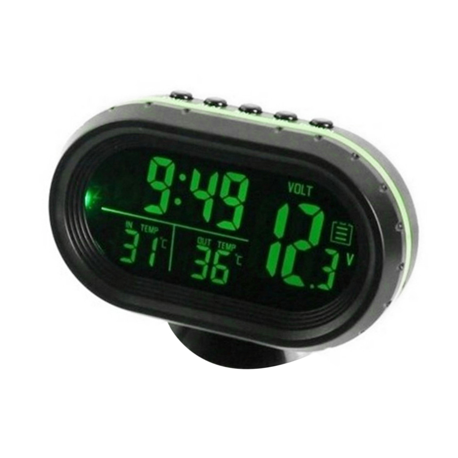 Thermomètre Voiture Et Horloge Numérique Dc12v Led Double Jauge Température Voltmètre Tension