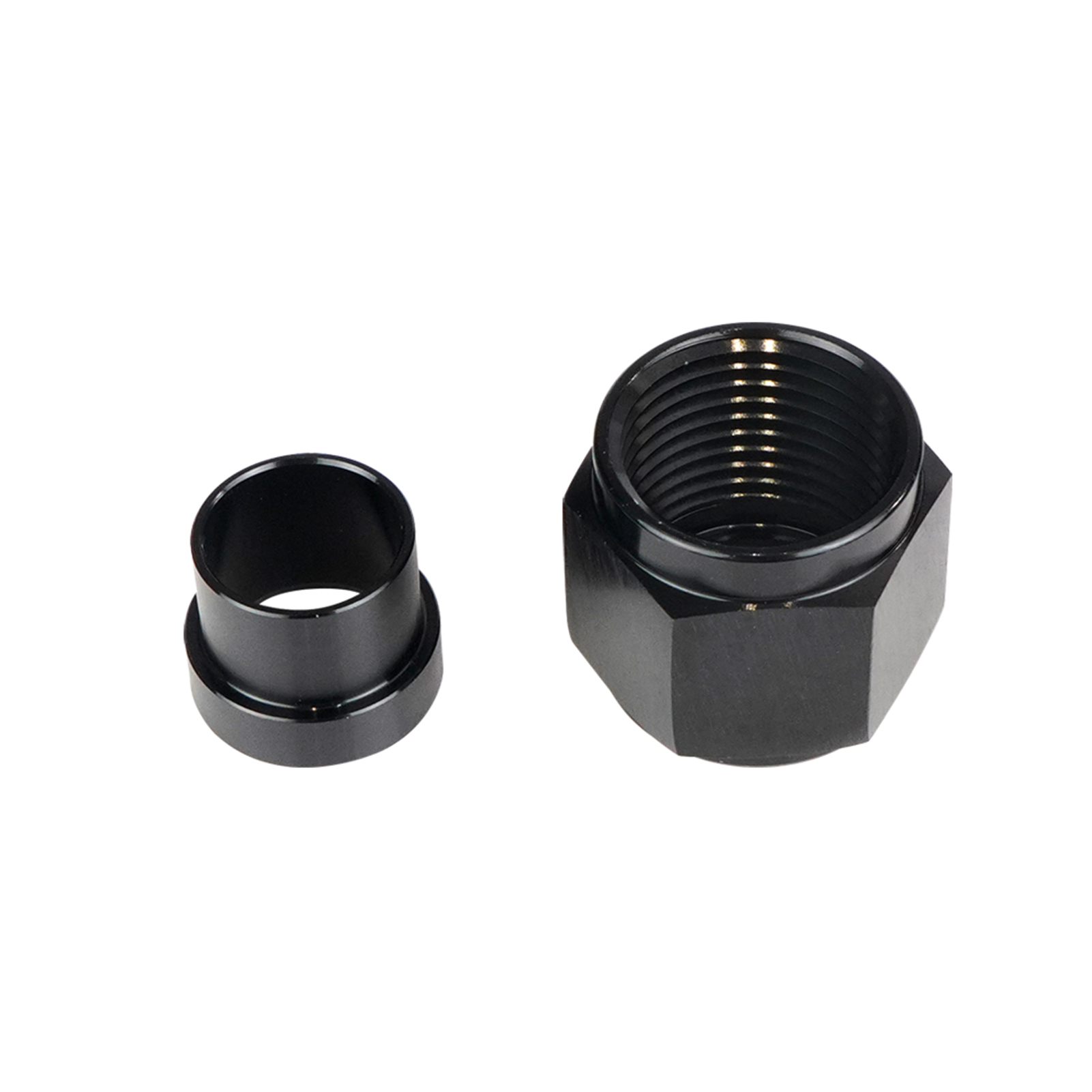 Starre Aluminium-fittings, 8 An Innengewinde-rohrüberwurfmutter Und 1/2'' Außendurchmesser-rohrhülse, 1 Set.