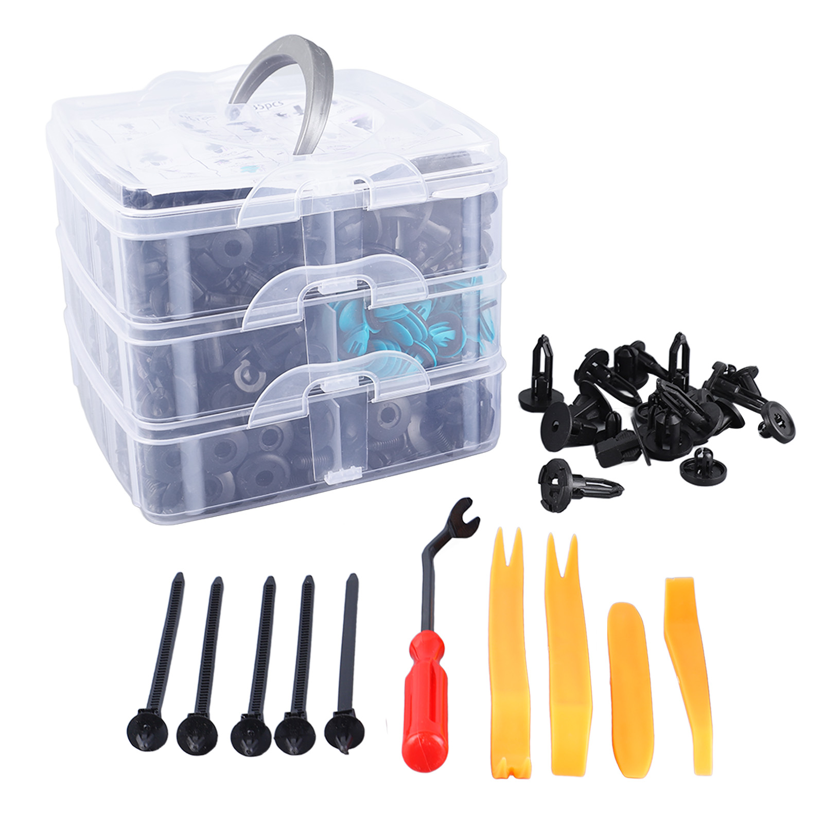 635-teiliges Set Mit Stoßstangenclips, Türverkleidungsclips Und Nieten Inklusive Ausbauwerkzeug.