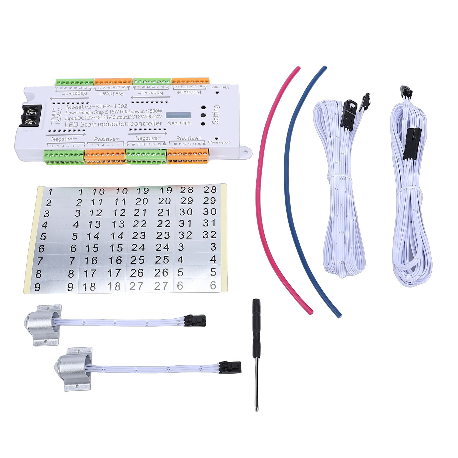 Automatischer Led-treppenlichtcontroller Mit 32 Kanälen Und Bewegungserkennung Für Zuhause, Büro Oder Geschäft.