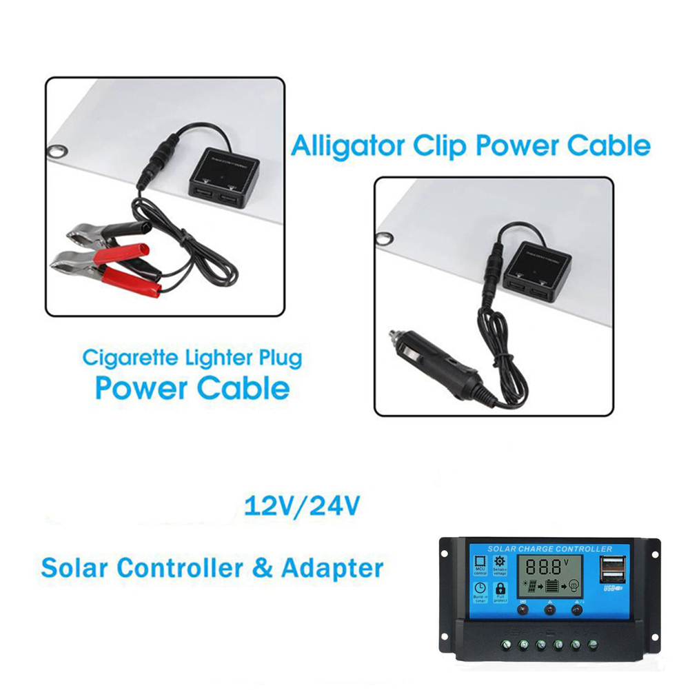 18v 25w Wasserdichtes Monokristallines Solarpanel-set Mit 100a Pwm-regler Für Boote Und Wohnmobile.