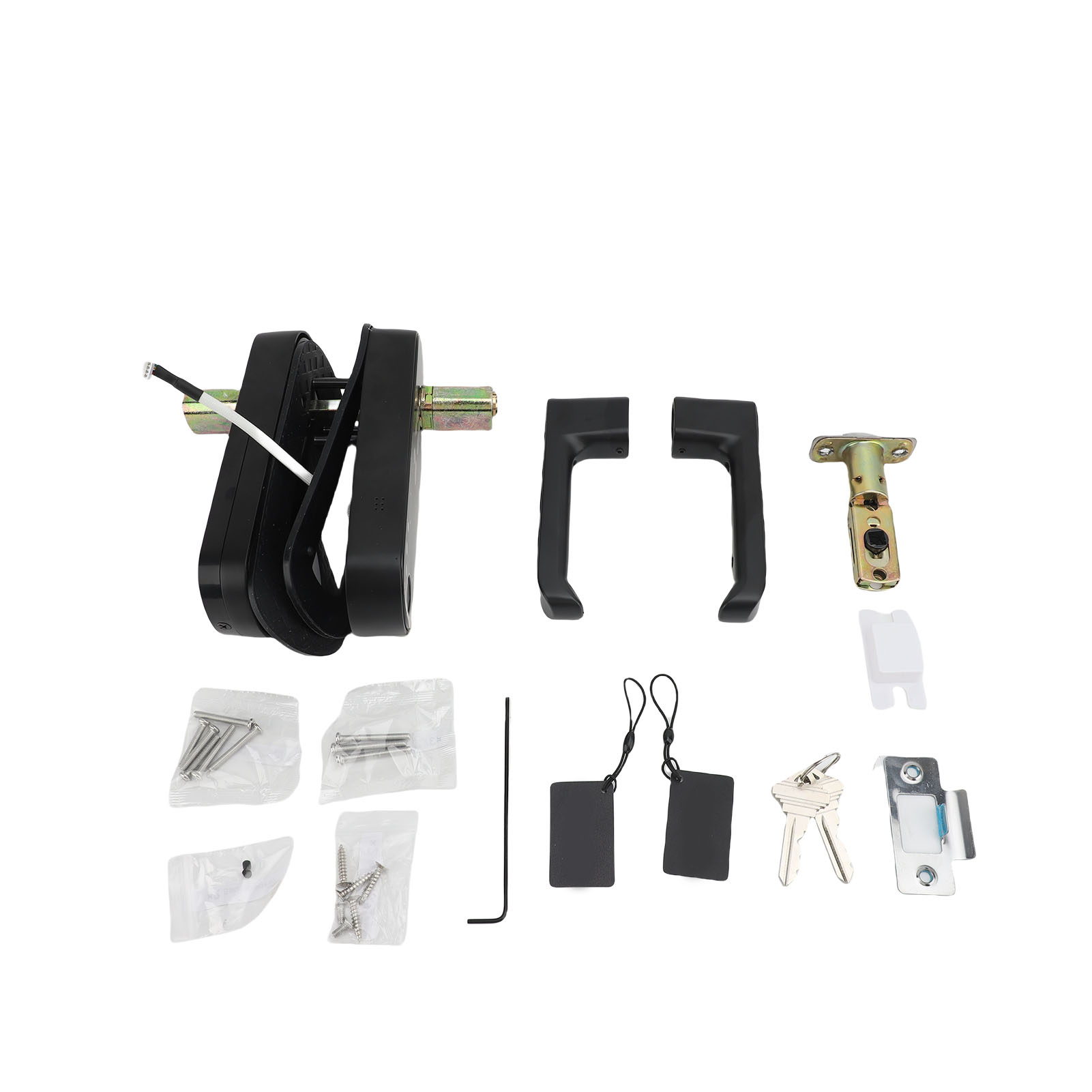 5-in-1 Smart Lock, Kompatibel Mit Der Tuya App, Entriegelung Per Fingerabdruck, Passwort, Ic-karte, Mechanischer Entriegelung Und Elektronischem Tastenfeld.