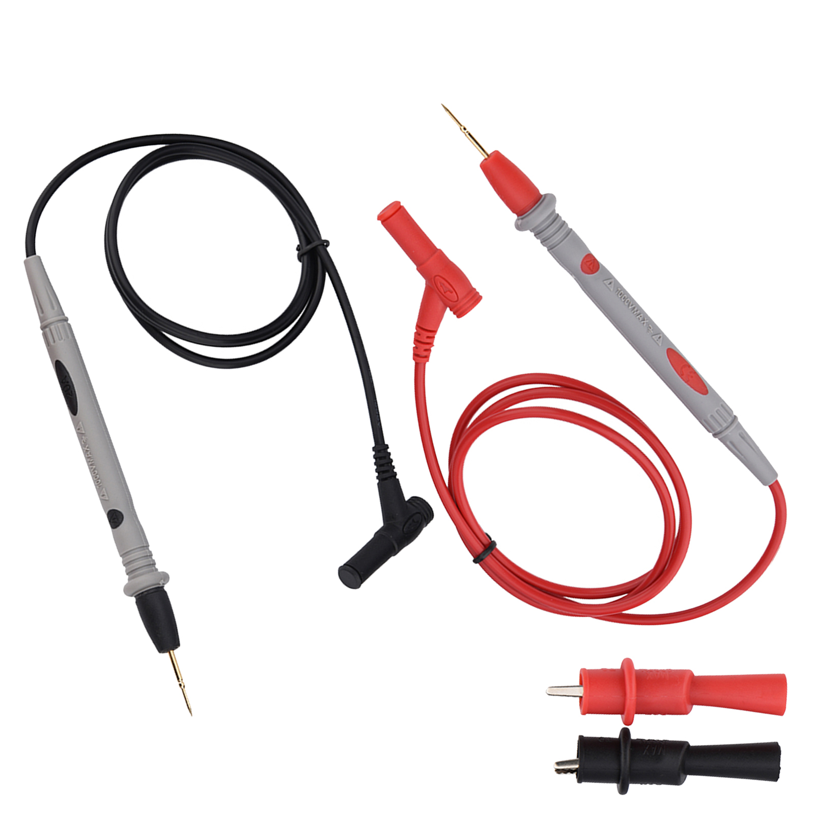 Multimeter-testset – 1000 V 20 A – Messleitungen + Krokodilklemmen + Bananenstecker – Elektronische Messspitzen
