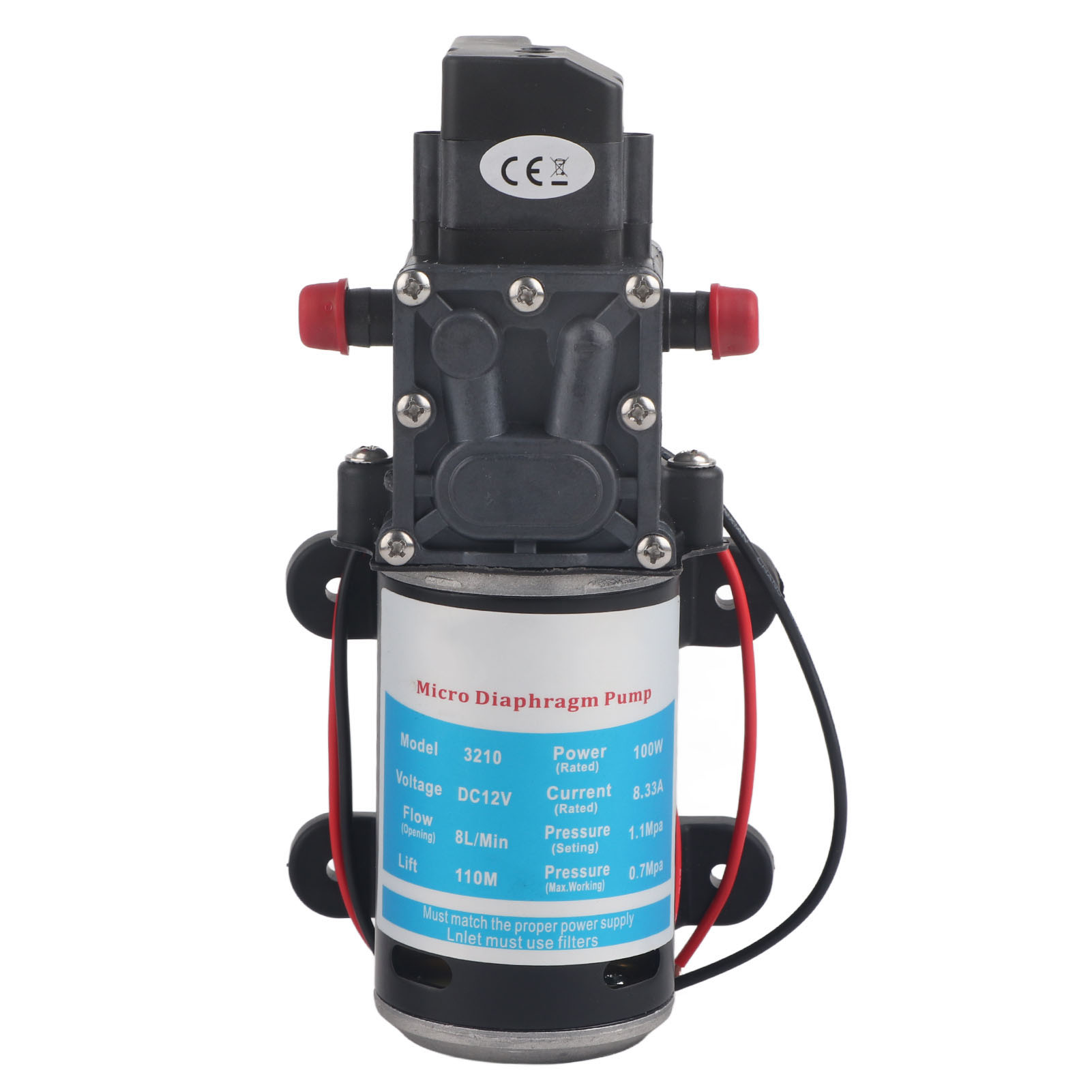 Membranpumpe, 12 V 100 W, Hochdruck, Vielseitig Einsetzbar, Geräuscharm, Selbstansaugend Für Pumpzwecke