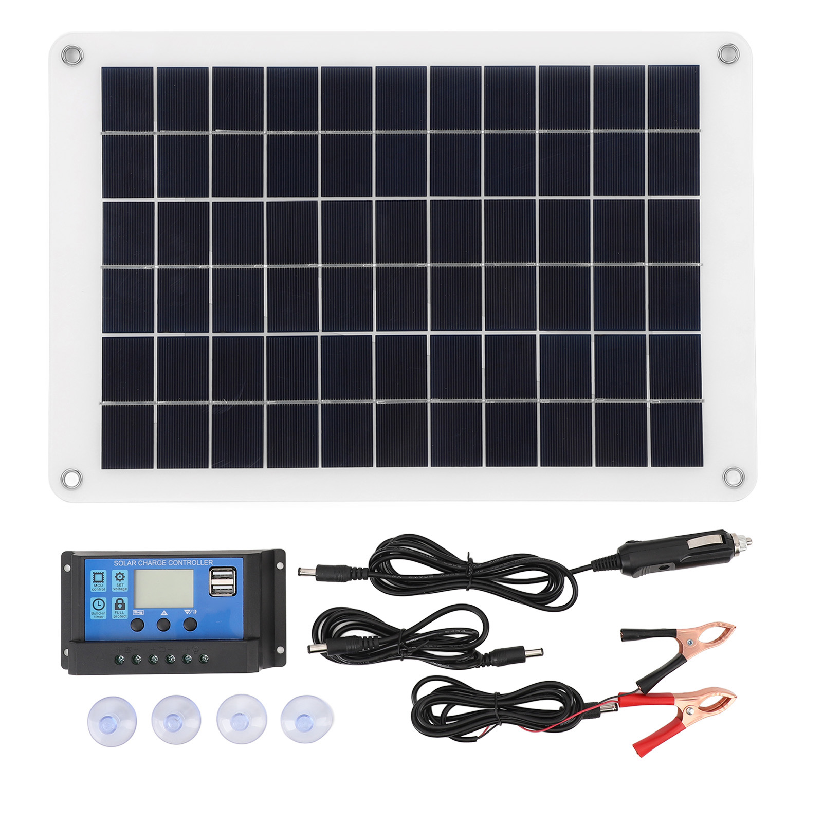 15-w-solarpanel-set, 10-a-12/24-v-tragbares Ladegerät Für Auto, Boot, Wohnmobil, Anhänger