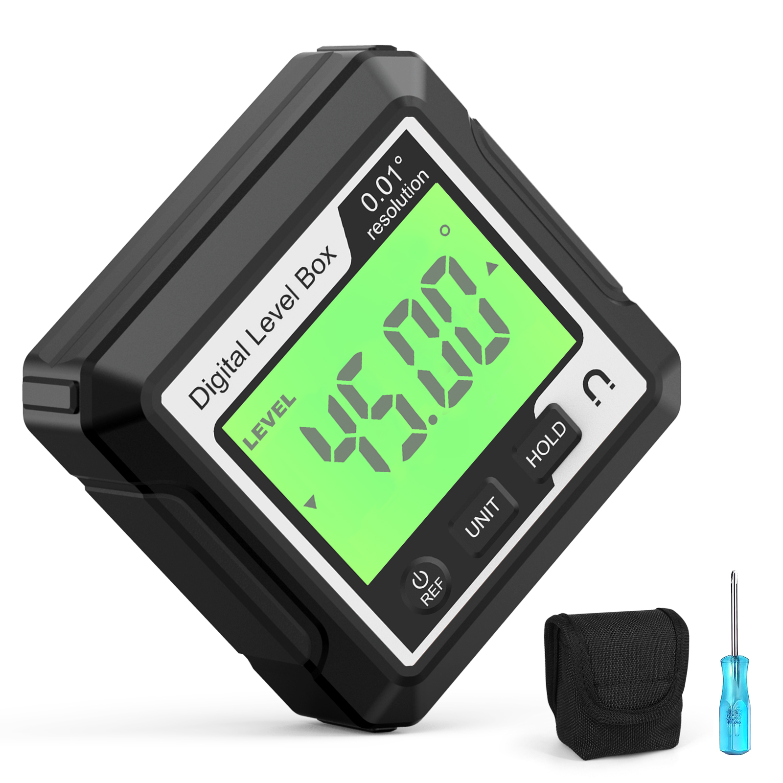 3-in-1 Magnetischer Digital-neigungsmesser – Wasserwaage Und Winkelmesser, Lcd-display