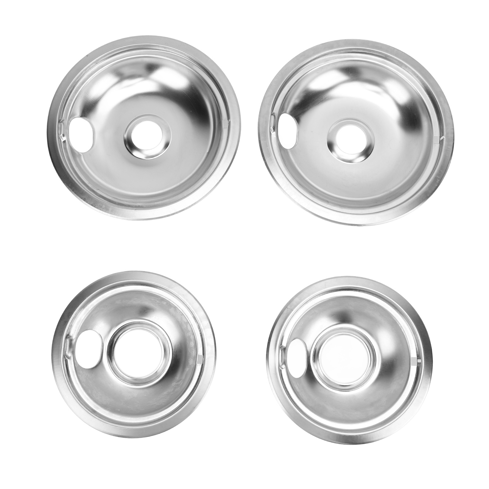 Set Mit 4 Rv-brenner-tropfschalen W10278125, Robustes Metall, 6 Zoll, 8 Schalen.