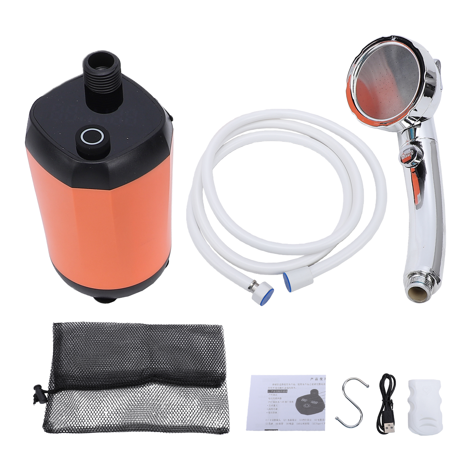 Tragbare Duschpumpe, 6,5 M Höhe – Temperaturanzeige – 3 Geschwindigkeitsstufen, 6000-mah-akku – Ideal Für Camping, Wandern, Hunde-/autowäsche