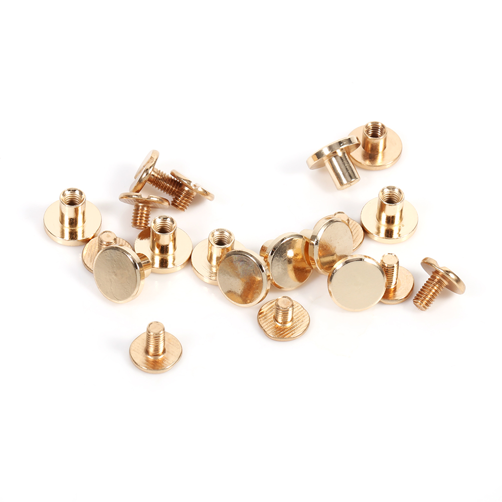10 Sets 5/6,5/8 Mm Massive Messing-knopfnieten, Nägel, Schrauben Für Ledernieten, Diy-bastelarbeiten, Gold.