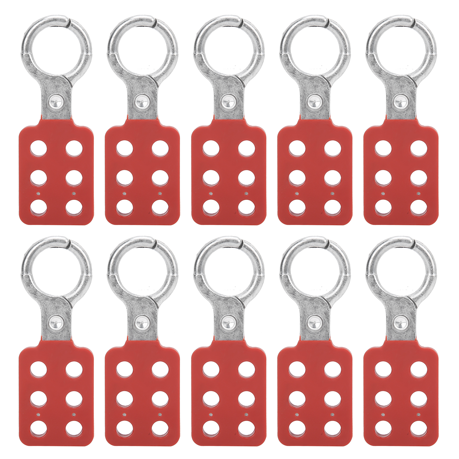 Moraillon Verrouillage Aluminium Rouge 10 Pièces 25mm/1,0 Pouces 6 Trous Industrie Chimique Et Énergie