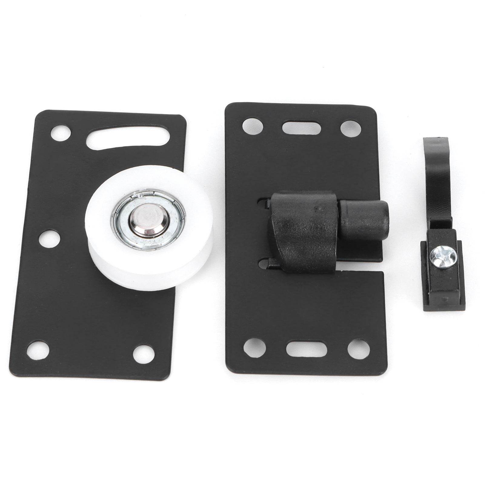 Schiebetür-bodenschienen-set, Türrollen-set, Kaltgewalzte Stahl-schranktür-rollenbeschläge (schwarz).