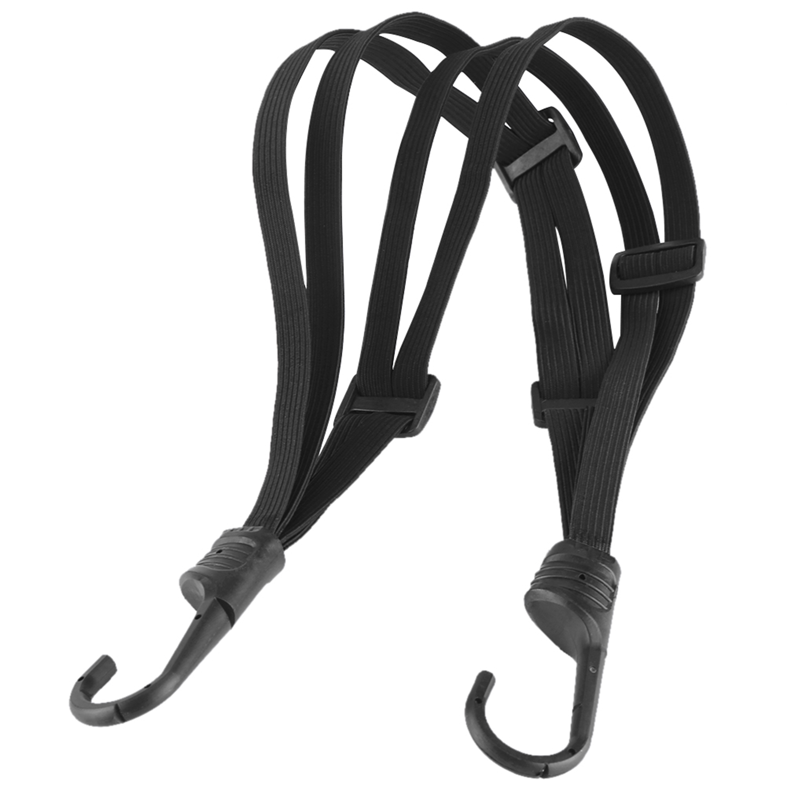 Corde À Bagages Casque Moto Haute Ténacité 2 Crochets Sangle Flexible Noire Portable Scooter Voyage