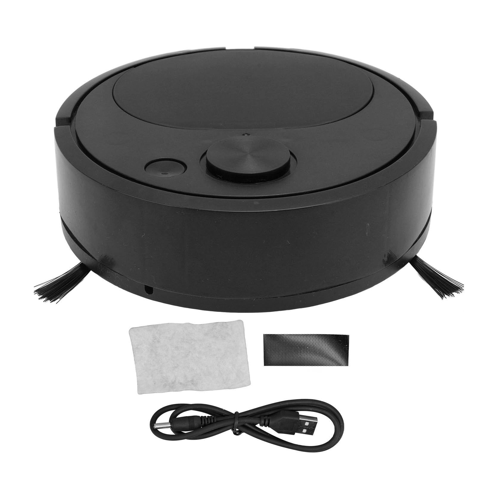 Robot Aspirateur Multifonctionnel Chargement Usb, Mini Balayage Intelligent Parquet Et Tapis, Noir