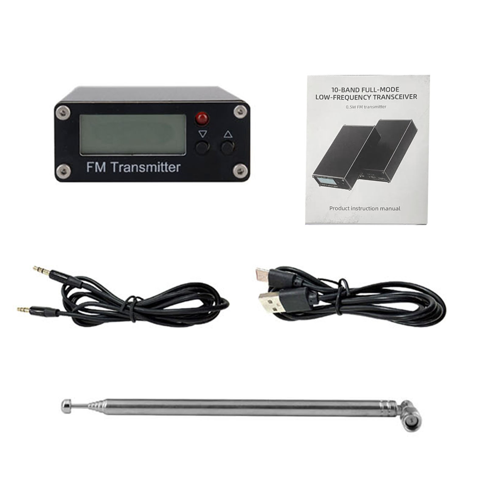 0,5-w-fm-transmitter Mit Digitalanzeige, 76–108 Mhz Stereoradio, 2000 M Reichweite – Für Handy, Pc, Mp3-player, Schwarz