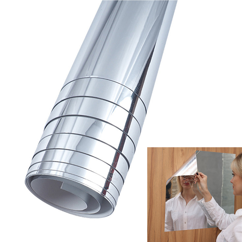 Autocollant Miroir Flexible Imperméable Auto-adhésif Décolle Recolle Salle De Bain 19,7x39,4 Pouces