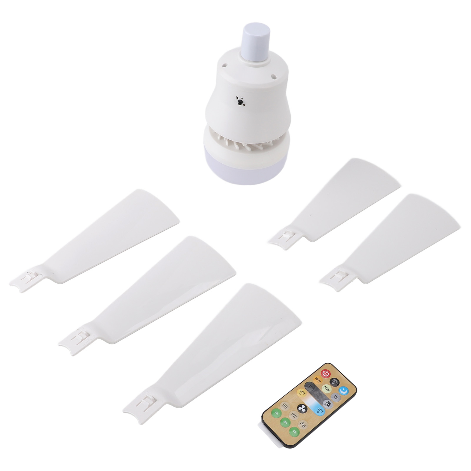 Ventilateur Plafond Intensité Variable 3 Couleurs Vitesse Minuterie 1h 2h 4h E26 Avec Télécommande, Blanc