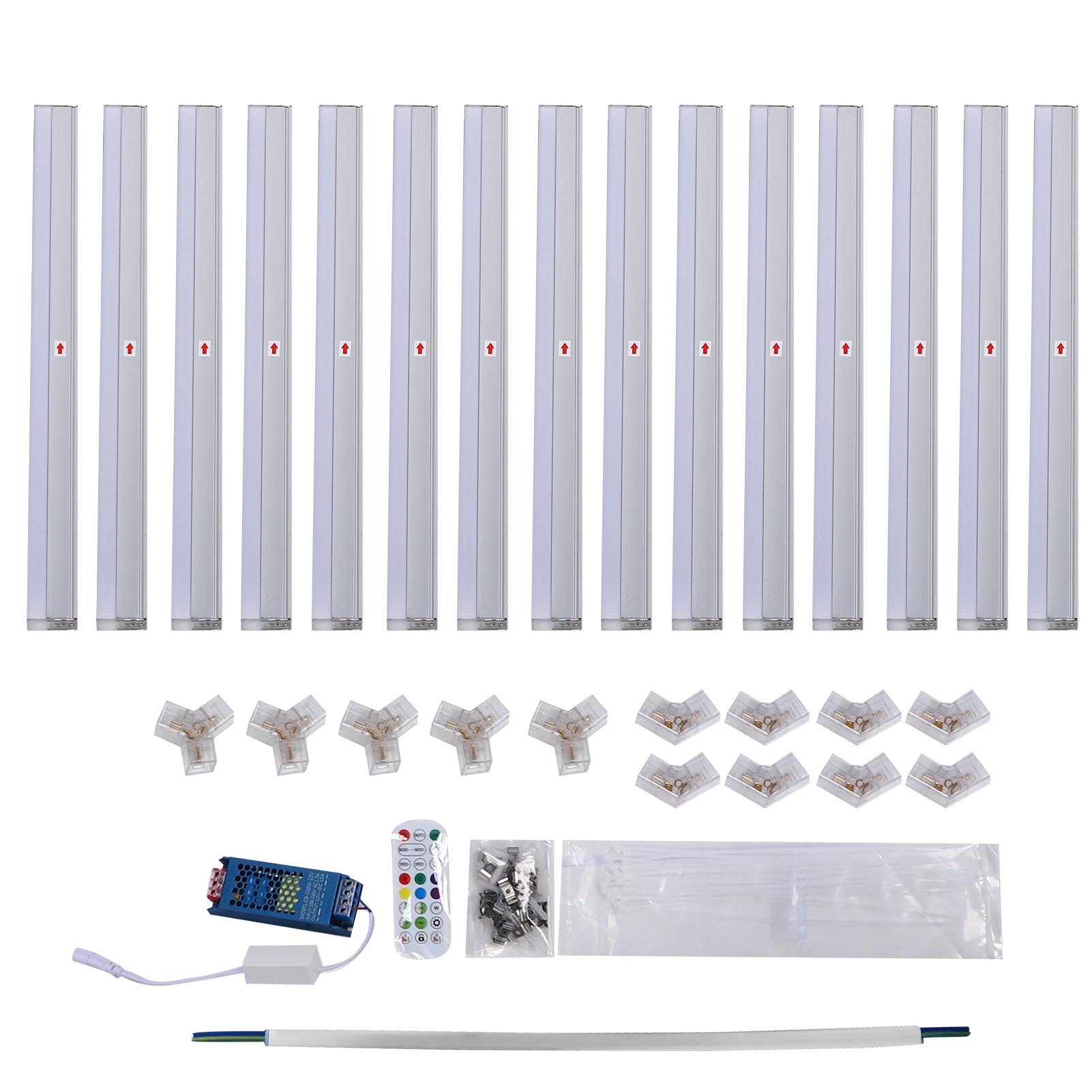 Lumière Led Hexagonale 3 Grilles Étanche Ip54 Télécommande Bande Plafond Rgb Pour Garage Et Fête