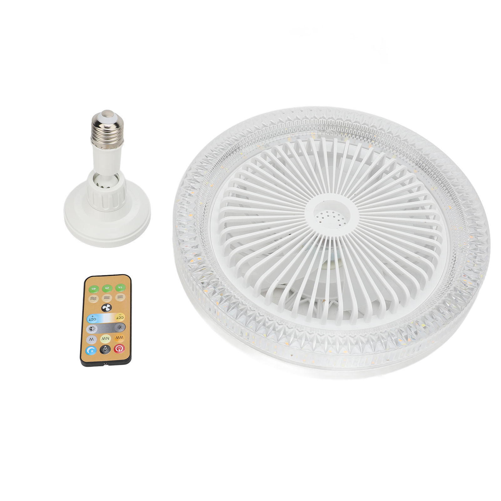 Ventilateur Plafond Avec Éclairage Led Télécommande 3 Vitesses Style Moderne Cristal Culot E27