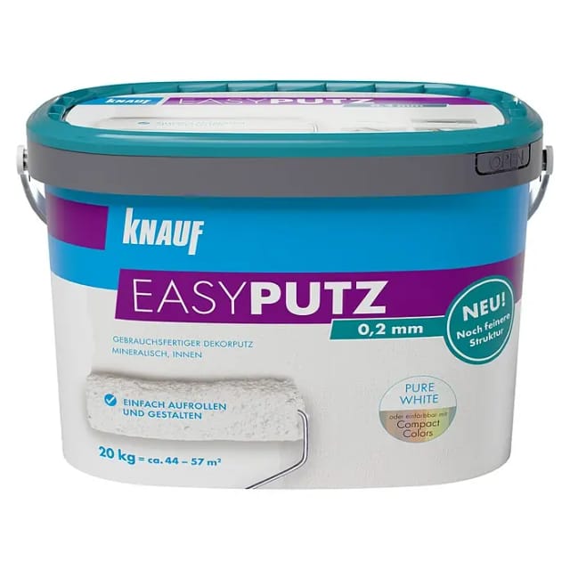 KNAUF Gips-Kalk-Putz Knauf Easyputz Rollputz 20 kg 0,2 mm Schneeweiß