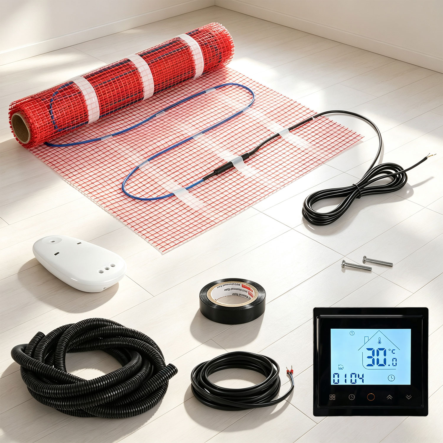 Tolletour Elektrische Fußbodenheizung 2 M² 150 W/m², Heizmatte 0,5×4 M Mit Wlan-thermostat
