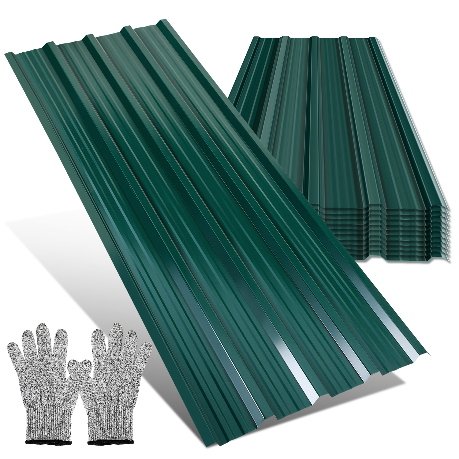Tolletour 24er Trapezblech Dachplatten Grün 129x46 Cm, Verzinkte Profilbleche Für Carport, Schuppen & Gartenhaus