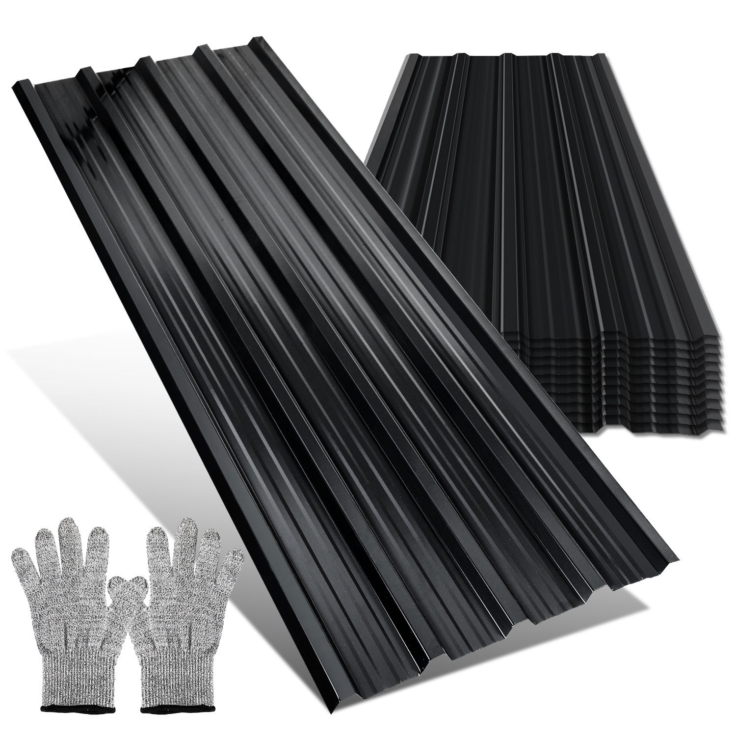 Tolletour 24er Trapezblech Dachplatten Anthrazit 129x46 Cm, Verzinkte Profilbleche Für Carport, Schuppen & Gartenhaus